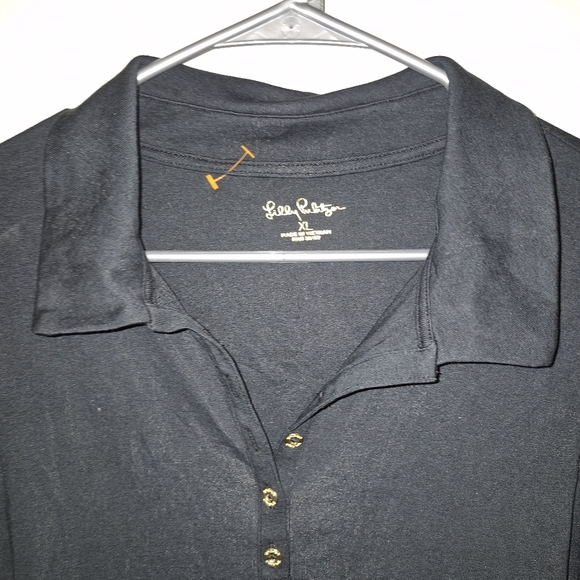 Lilly Pulitzer Reema Polo Top Sz.XL Black - Picture 6 of 9